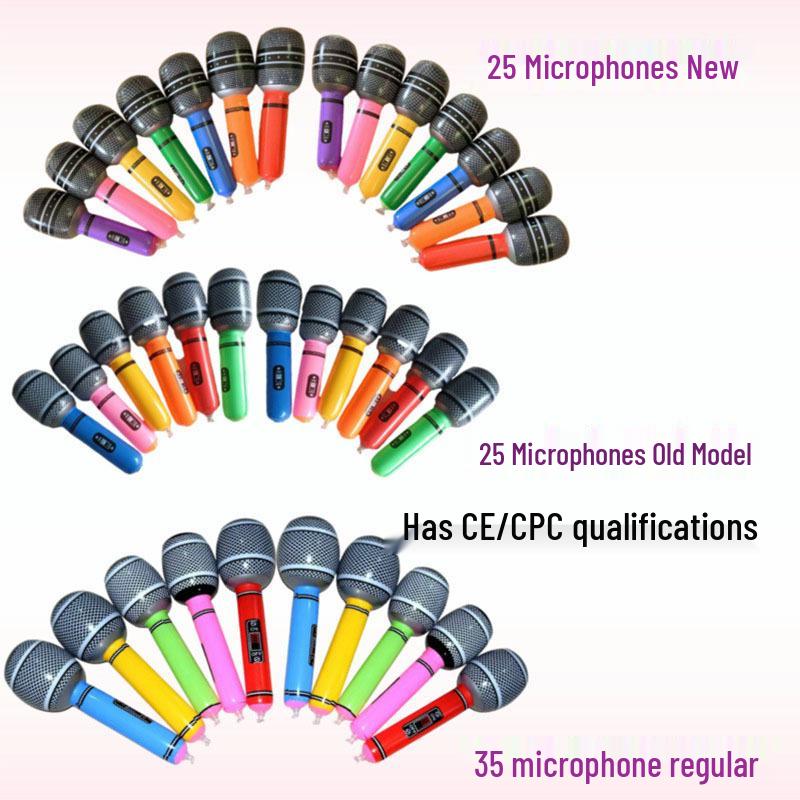 Inflatable Microphone Toy for Kids 0-3, Musical Instrument Prop for Parties