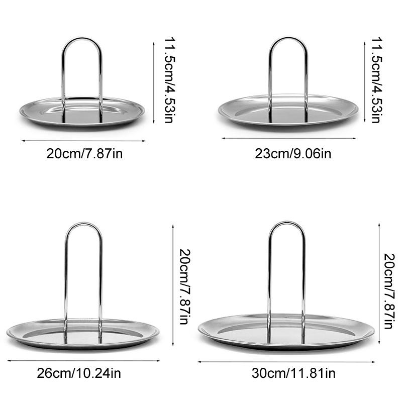 Snack Storage Plate Multifunctional With Handle Desktop Organizer Stainless Steel Home Decoration Finishing Tray Mini Ornaments