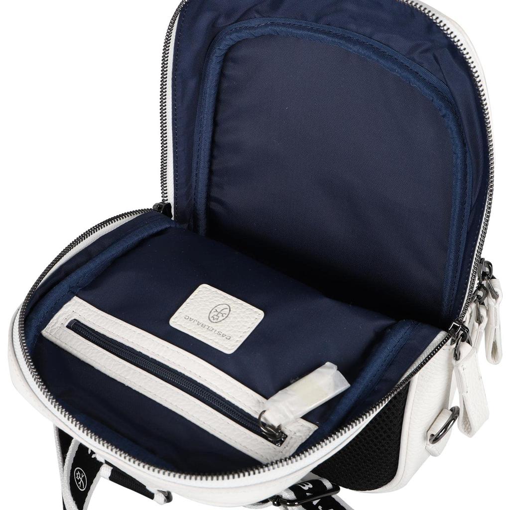 CASTELBAJAC LINK SERIES ONE SHOULDER BAG, Genuine Leather Shoulder Bagbody Bag, Men's and Women's, 30912, White