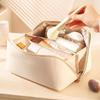 PU Leather Handheld Cosmetic Case Portable Travel Toiletry Bag Fashion Pillow Makeup Bag  Outdoor