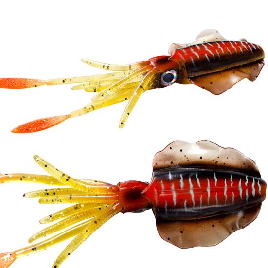 15CM/20G Fishing Soft Squid Lure Glow-in-the-Dark Colorful 3D Eyes Artificial Octopus Bait Sea