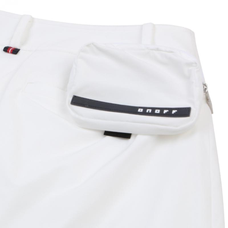 ONOFF Women Pleated Wrap Skirt Shorts Of5723la White