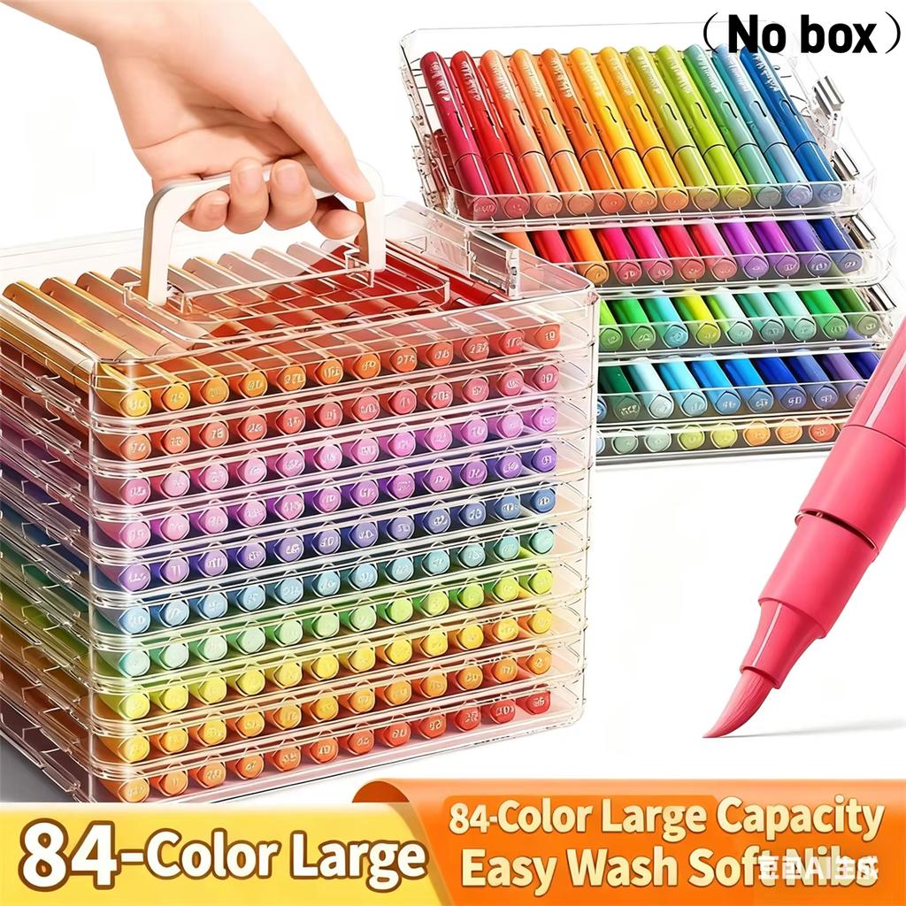 12/24/48/60/84Color Acrylic Brush Markers Set, Liquid Ink Art Acrylic Paint Markers Set for Art and DIY Craft No Box