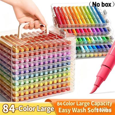 12/24/48/60/84Color Acrylic Brush Markers Set, Liquid Ink Art Acrylic Paint Markers Set for Art and DIY Craft No Box