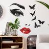 Self-adhesive Black Butterfly Delicate Face Wall Stickers for Bedroom Living Room Home Decor