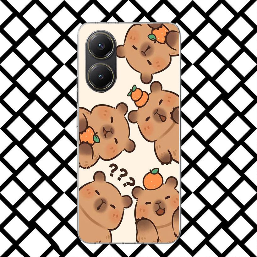 Funny Capybara Cartoon Animal Phone Case for Xiaomi Poco F7 Ultra X7 X6 X5 Pro X4 Gt M8 M7 Redmi 15 15C 13 13C 12 12C Soft Cover