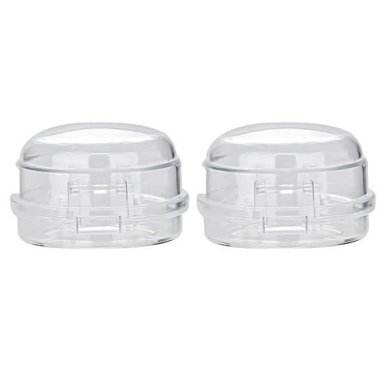 1 Pair Covers Stove Safety Transparent Heat-resistant PC Kitchen Safety Guard Gas Knob