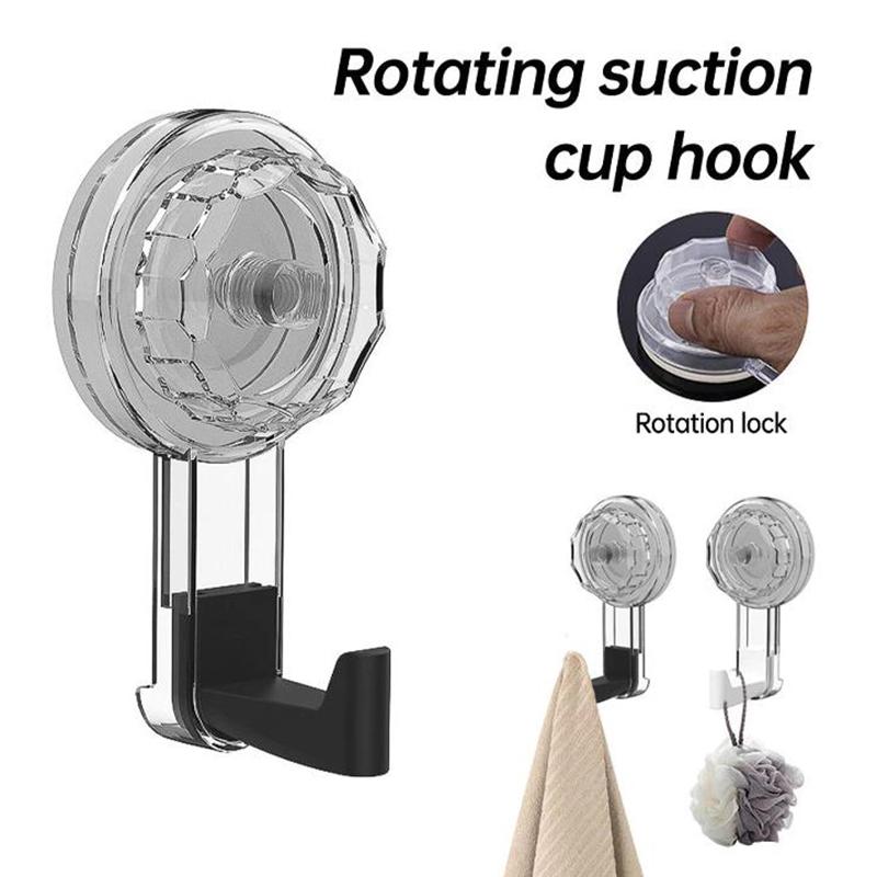 3pcs Removable Swivel Strong Suction Cup Hook Water And Moisture Resistant Suitable For Kitchen Bathroom
