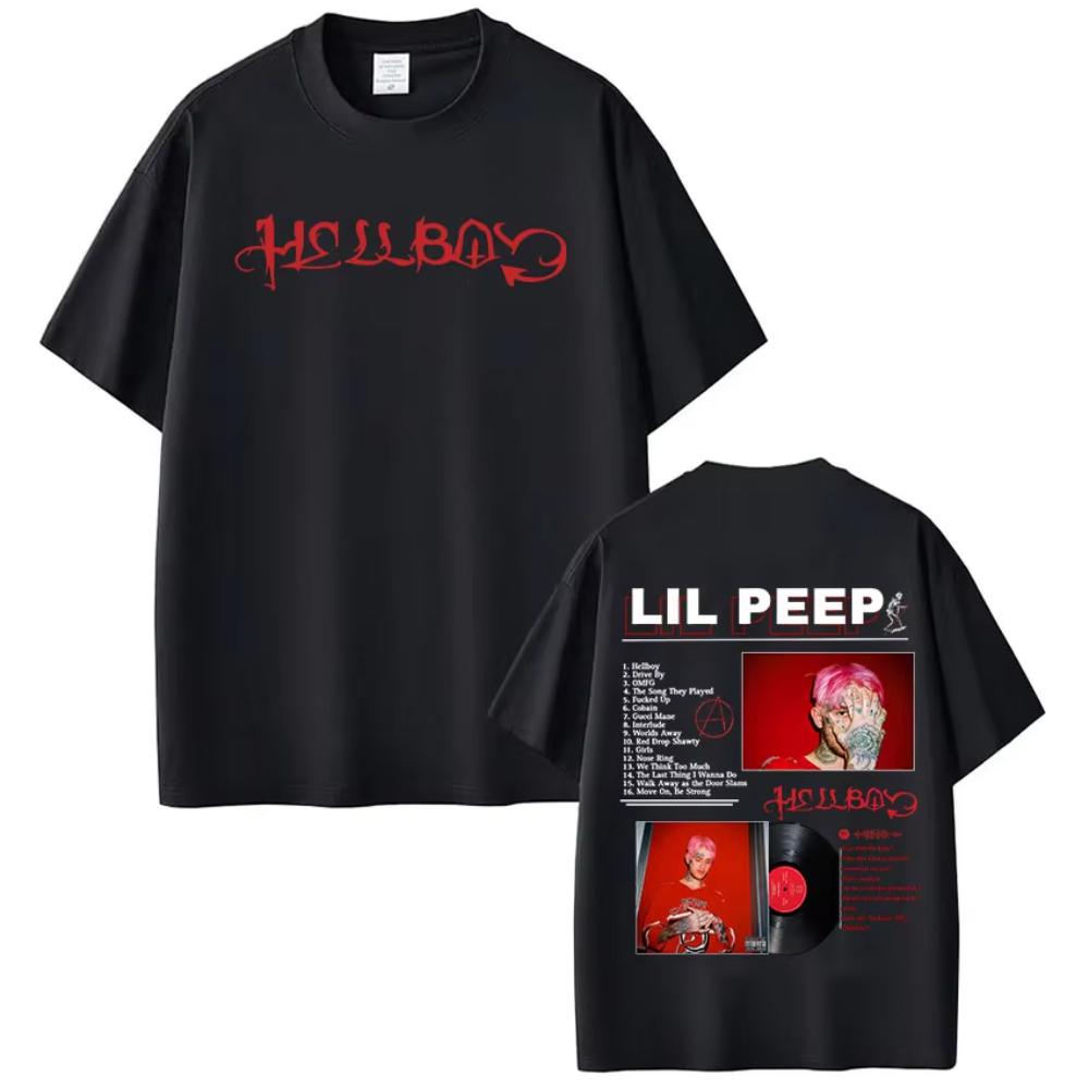 

Футболка с принтом рэпера Lil Peep Crybaby Hellboy Мужская Женская Одежда Мода Хип-Хоп Футболка Хлопок Оверсайз Короткий Рукав Мужская Футболк... S разноцветный