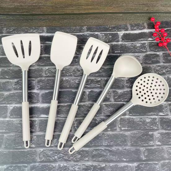 15-teiliges Küchenutensilien-Set mit Halter, lebensmittelechtes Silikon, Eierbesen, Schöpfkelle, Löffel, Schneebesen, Schaumlöffel, Schaber, Antihaft-Spatel-Set, sichere Kochwerkzeuge
