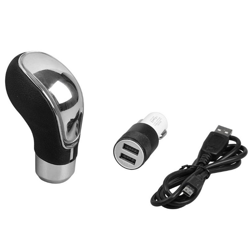 Versatile And Ergonomic Pu Leather Shift Gear Lever Knob With Luminous Touch Activated Features