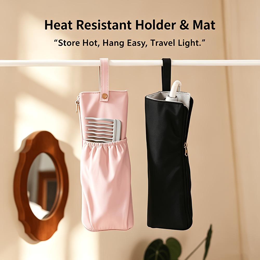 Portable Hair Iron Case Heat Resistant Hair Iron Cover Waterproof Lightweight Hanging Storage Hair Iron Pouch Cord Pocket 111°C