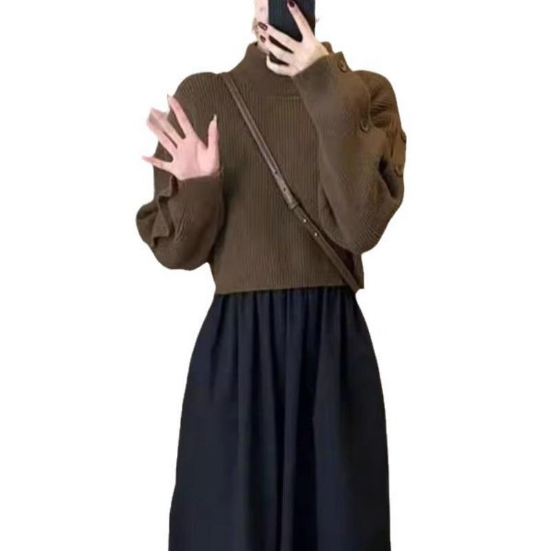 Design Niche Thickened Warm Bottoming Sweater Women's Autumn and Winter Style Light and Mature French Retro Temperament Wool Top