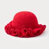 Handmade Wool Knit Hat: Thick, Windproof, Simple, Versatile, Solid Color for Autumn and Winter.