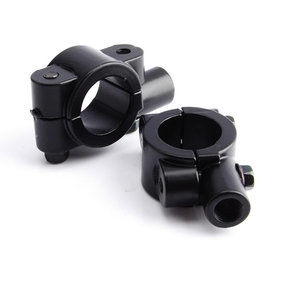 2pcs 7/8"22mm Motorcycle Handlebar Mirror Mount Black Motorcycle Mirror Mount Bracket For Scooter