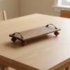 Walnut Wood Tray Decorative Handles Wooden Display Stand Wooden Tiered Stand Stable Design Home Decor Space Saving for Entryway