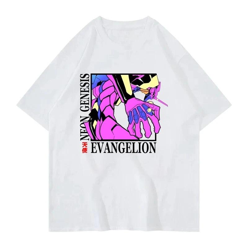 Neon Genesis Evangelion (EVA) Shinji & Asuka Manga Panel Line Art Vintage Oversized Black T-Shirt | Mecha Anime Fan Unisex Streetwear Tee