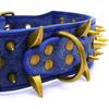 Spiked Studded Dog Collar with Large Sharp Spikes 2 Inch Wide Protect Dog's Neck from Bites Fit Pitbull Doberman German Shepherd