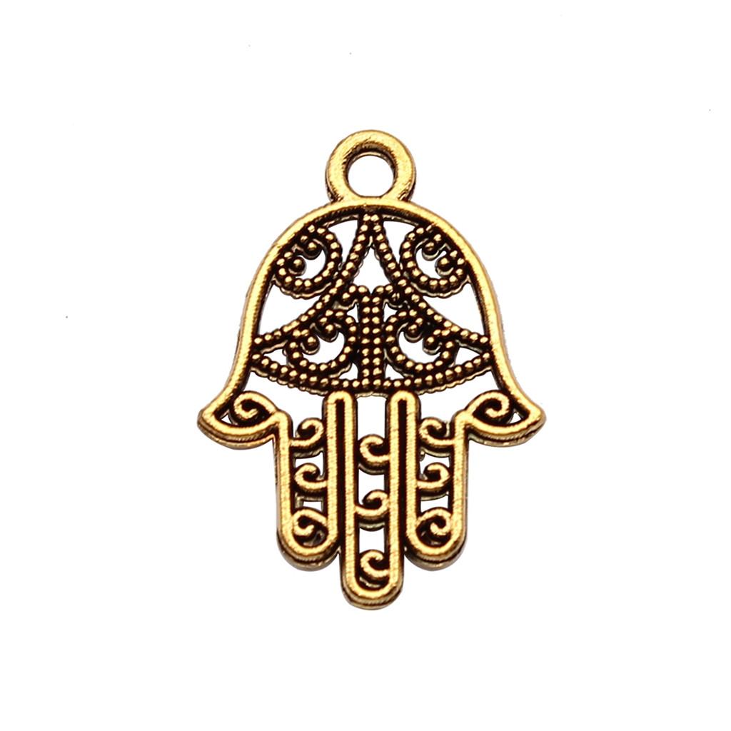 Alloy Hamsa Hand Charms Amulet Pendants For Good Luck Jewelry Making