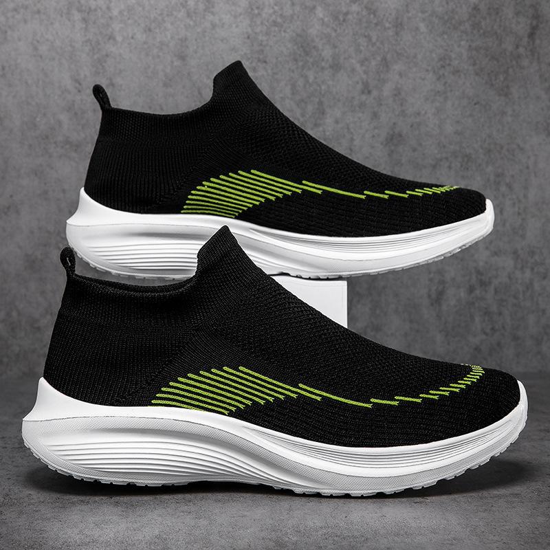 2025 spring fly-woven mesh shoes large size men's shoes casual shoes mesh shoes elastic couple mesh sneakers