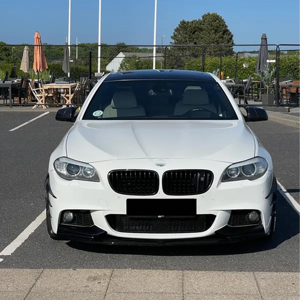 For BMW F10 M5 2012-2016 Carbon Look Glossy Black Front Bumper Lip Spoiler Splitter Lower Air Vent Corner Side Splitter Cover