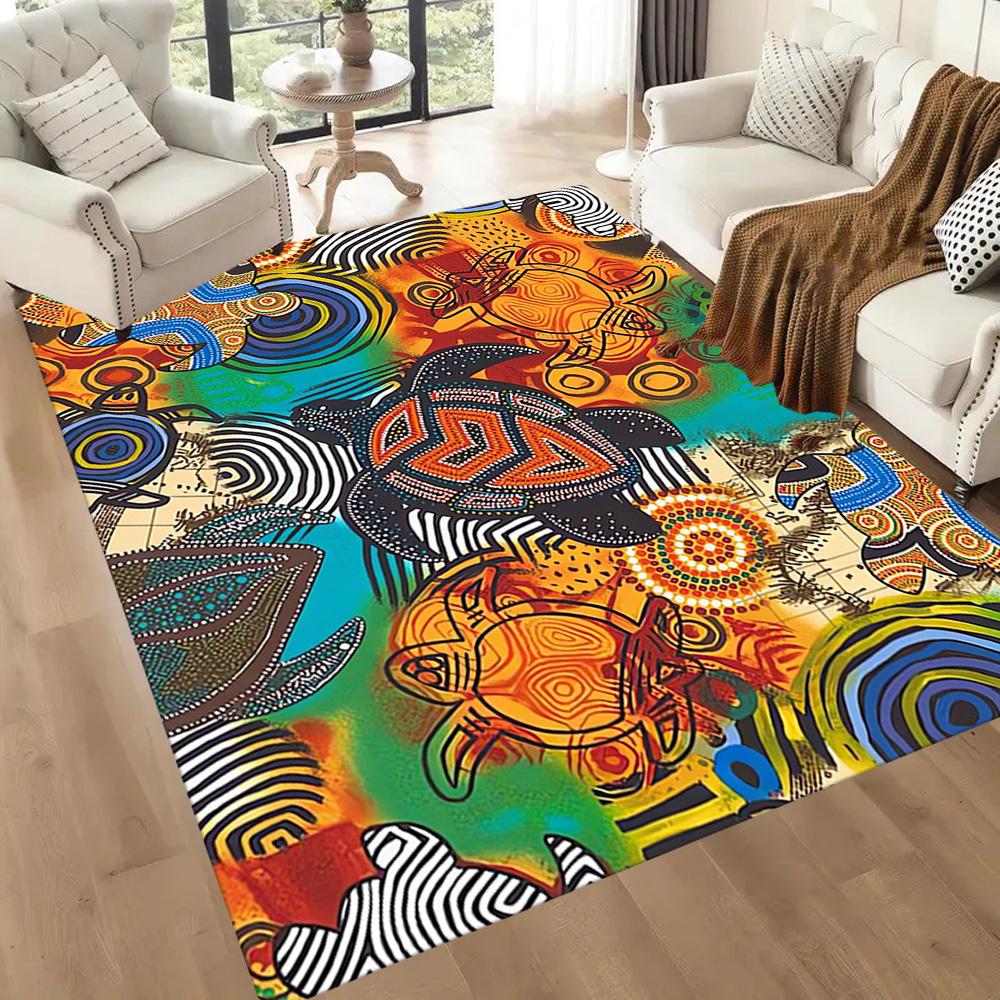 Tappetini da Pavimento con Animali dell'Arte Aborigena per Soggiorno, Camera da Letto e Decorazione della Stanza Sono Adatti per Regali.