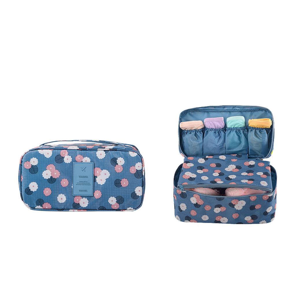 Portable Pattern Travel Underwear Bra Storage Box Storage Bag