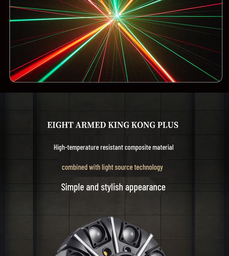 Eight Arms KTV Disco Light: Sound-Controlled Rotating LED Stage Lighting