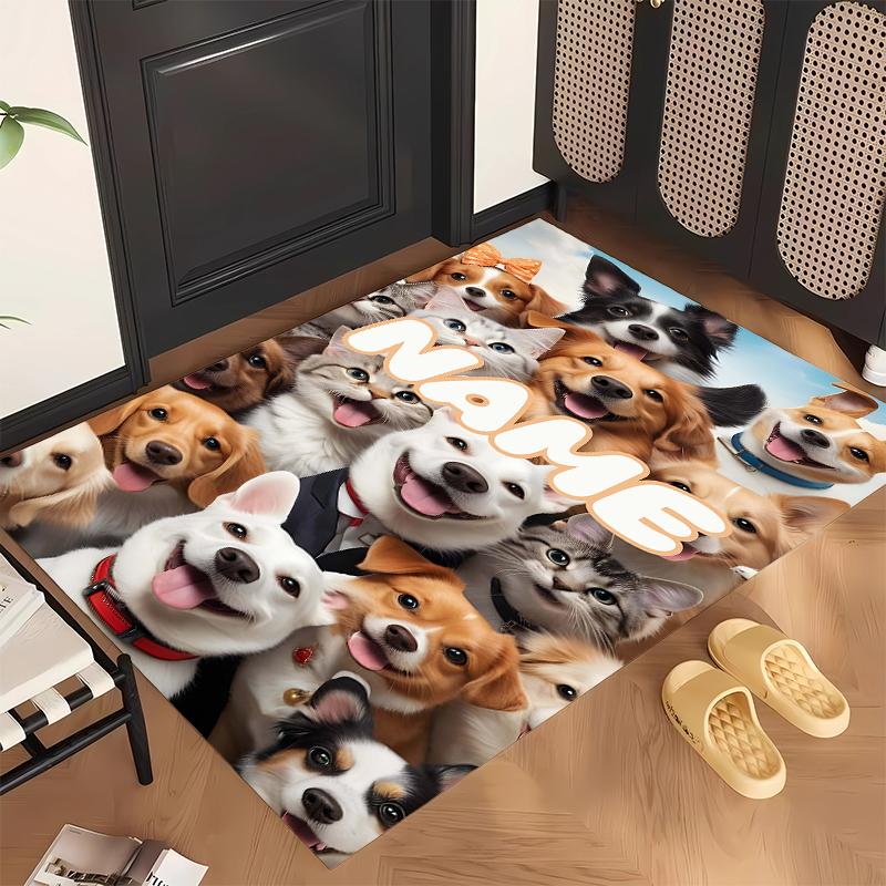 Cute PUPPY (19) Personalized name Office Carpet Stylish Decor for Living Room Bedroom Kitchen