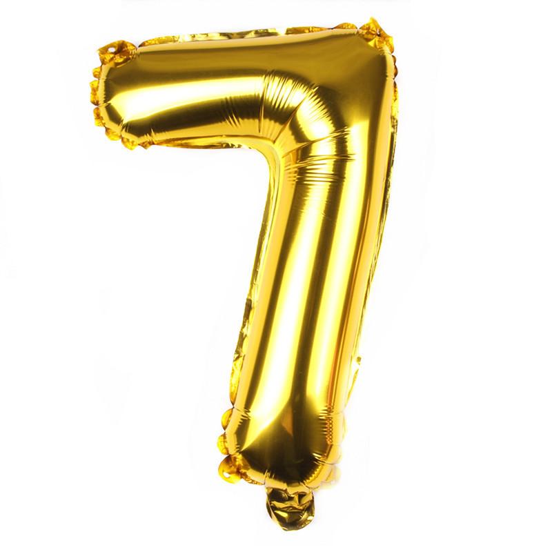 16-Inch Us Version Of Thin Body Digital Birthday Party Decoration Props Decoration Aluminum Film Balloon Digital