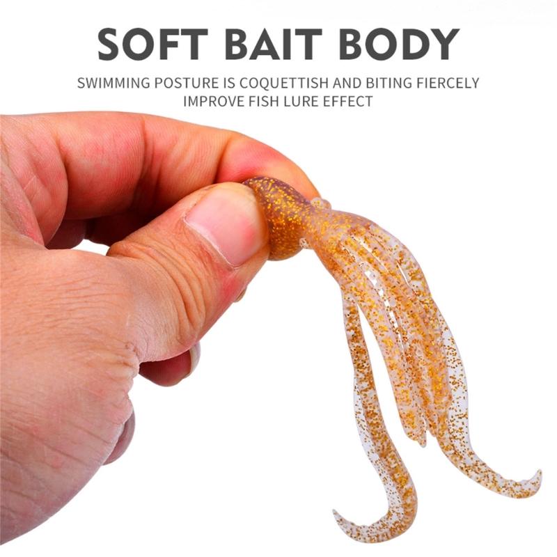 5pcs Floating Fishing Lures Squid Jig Soft Baits Silicone Artificial Baits Swimbaits Fishing Accessories