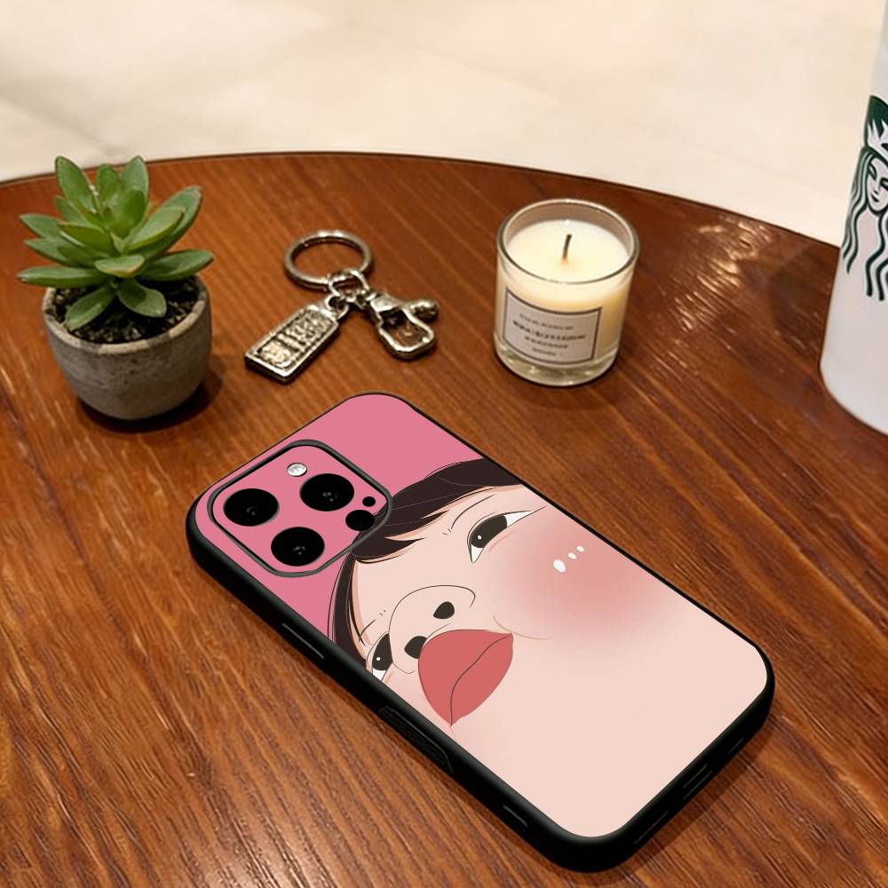 Abstract facial expression Phone Case For iPhone 17, 16,15,14,13,12,11 Plus,Pro Max, Others Soft Black Cover