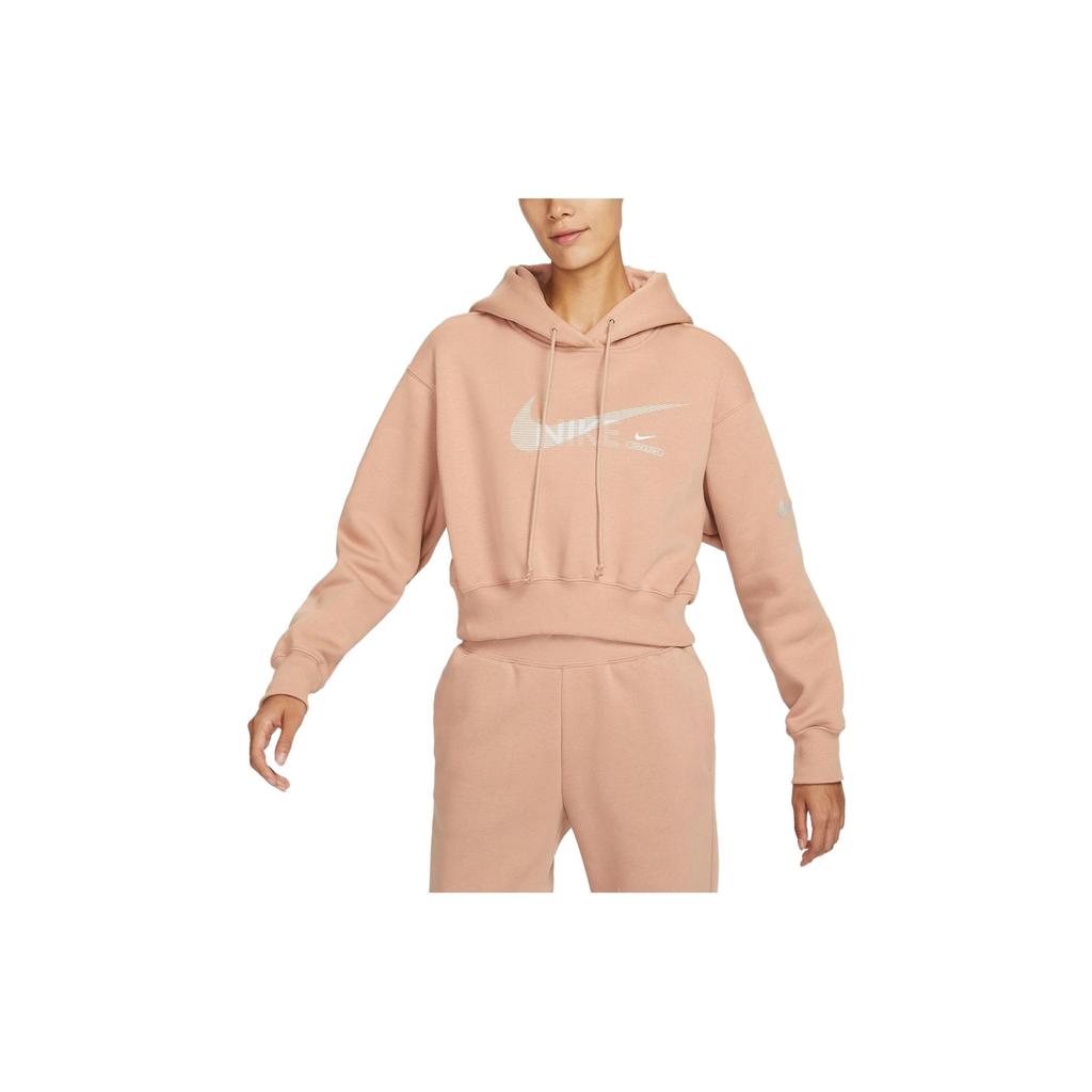 Nike Buchstabendruck Kapuzenpullover Lässig Locker Fleece Sweatshirt Damen Sweatshirt Mellow-Yellow DR5614-200