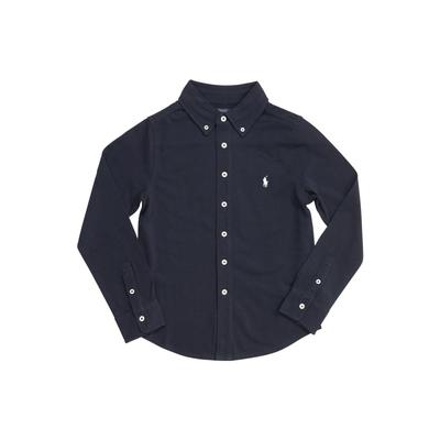 Polo Shirt Ss23 Casual Solid Long Sleeve Navy Blue Men Shirts 323914506-001