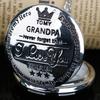 Vintage Silver Men's Pocket Watch with Heartfelt "To Grandpa" Engraving Pendant Necklace Accessories Clock Best Souvenir Gift