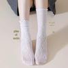 Summer White Lace Mesh Mid-Calf Ruffled Socks - Women's Breathable Lolita Style