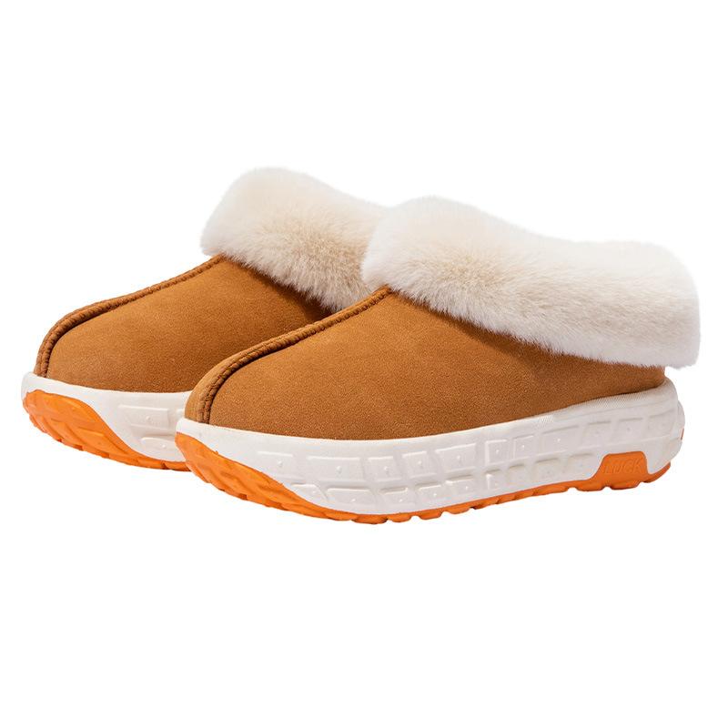 Thick-soled Cotton Shoes for Indoor Home Use, Anti-slip and Warm Bags, and Slippers for Outdoor Wear