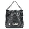 22Bag Cow Leather Material Silver Metal Garbage Bag Shoulder Bag Mini Women's Black AS3980-B19057-94305