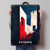 Catania Italie Voyage Affiche Imprimée Art Mural Personnalisé Panneaux Métalliques Vintage Rétro en Fer Blanc pour Décoration Murale Décoration de Maison Décoration de Pièce