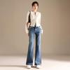 RAIN.CUN Women's High-Waisted Slim-Fit Flare Jeans