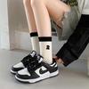 Pabei Black and White Striped Mid-Calf Socks (10 Pairs)