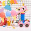 4 Pcs Ice Cream Banner Garland Ice Cream Birthday Party Decorations Supplies Icecream Bar Sign Streamer Decor for Summer Pool Beach Baby Shower
