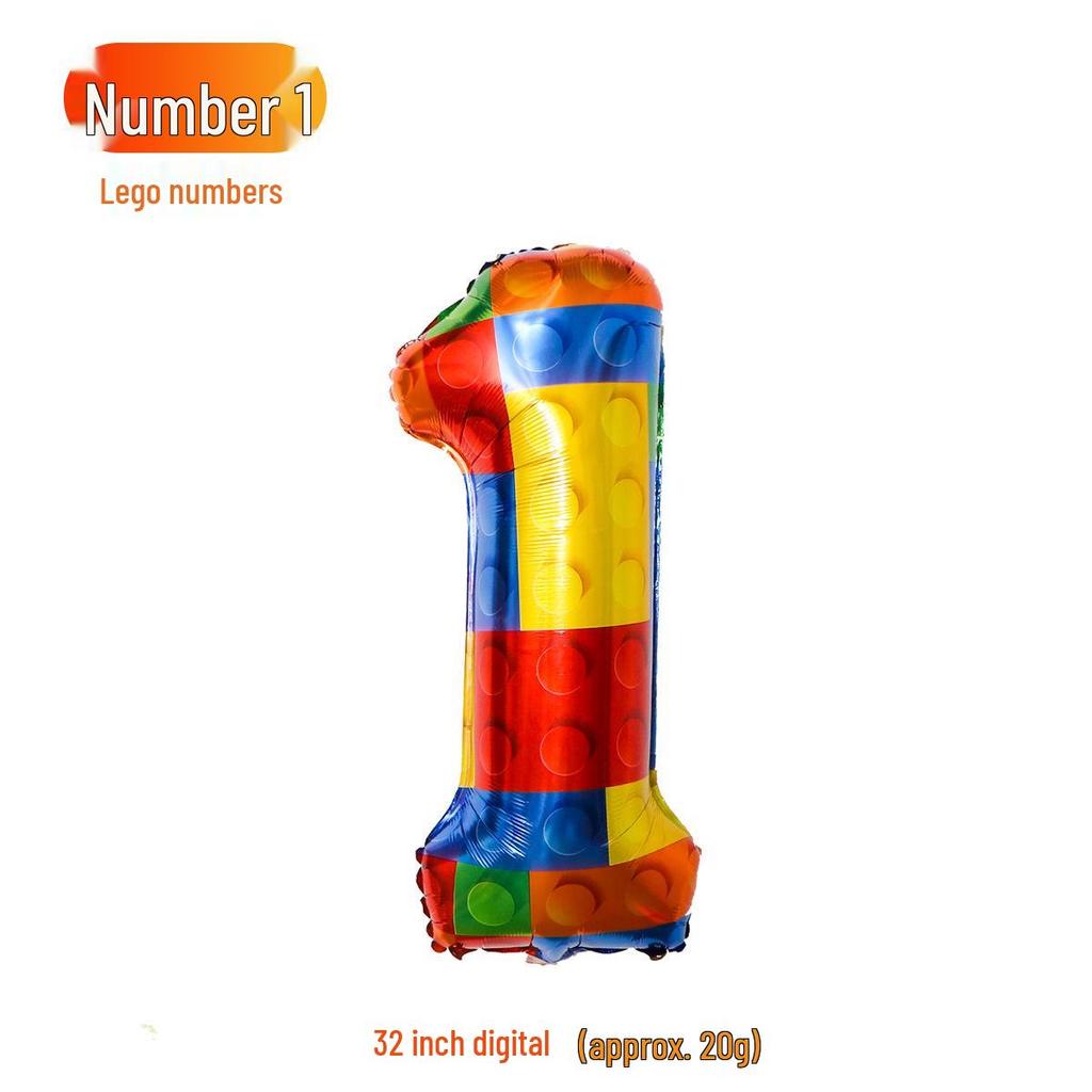 32-Inch Gradient Color Aluminum Foil Number Balloons - US Version
