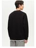 Men's Black Fleece-Lined Faux Two-Piece Round Neck Hoodie - 2025 Autumn/Winter Loose Pullover Top