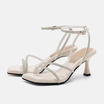 Fashion 2025 Summer Women's Sandals New Open Toe High-heeled Sandal Shoes with Buckle Simple Elegant Stiletto