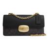 Eliza 23 Chain Strap Logo Coated Canvas And Smooth Leather Crossbody Bag Medium Women Crossbody Bag Walnut Black CW010-IMXAQ