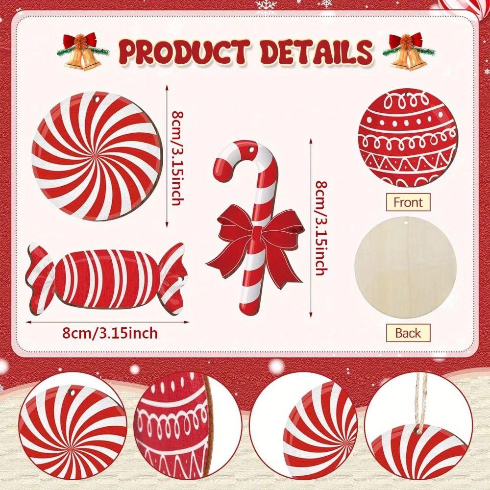 20Pcs Red Christmas Tree Decoration Gift Candy Cane Decoration New Xmas Pendant  Christmas