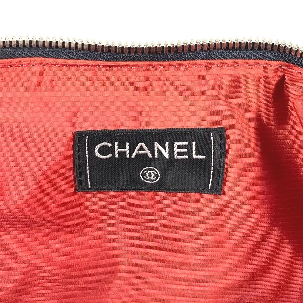 CHANEL Old travel line Pet Bag Bag Dog Doggie Shoulder Bag Nylon Black