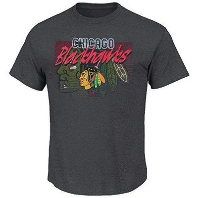 Chicago Blackhawks Men's Charcoal Five On Five Hockey Fan Short Sleeve T Shirt