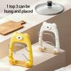 Space Efficient Cookware Shelf For Kitchen Wall Mount Cutting Board Holder Cartoon Bear Pot Lid Storage Stand